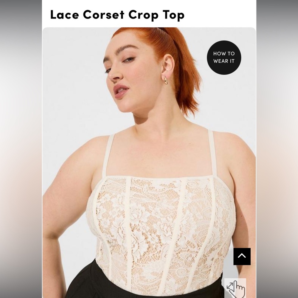 ❌ SOLD ❌ 4X Ivory Lace Corset Crop Top